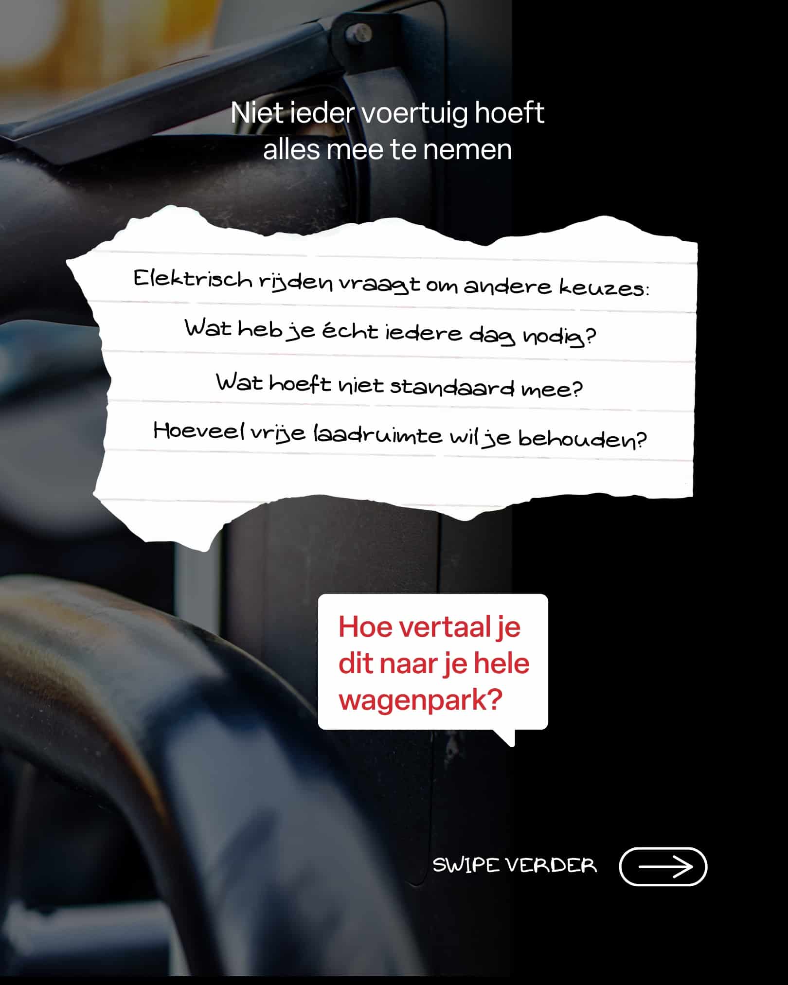Elektrisch rijden en bedrijfswageninrichting