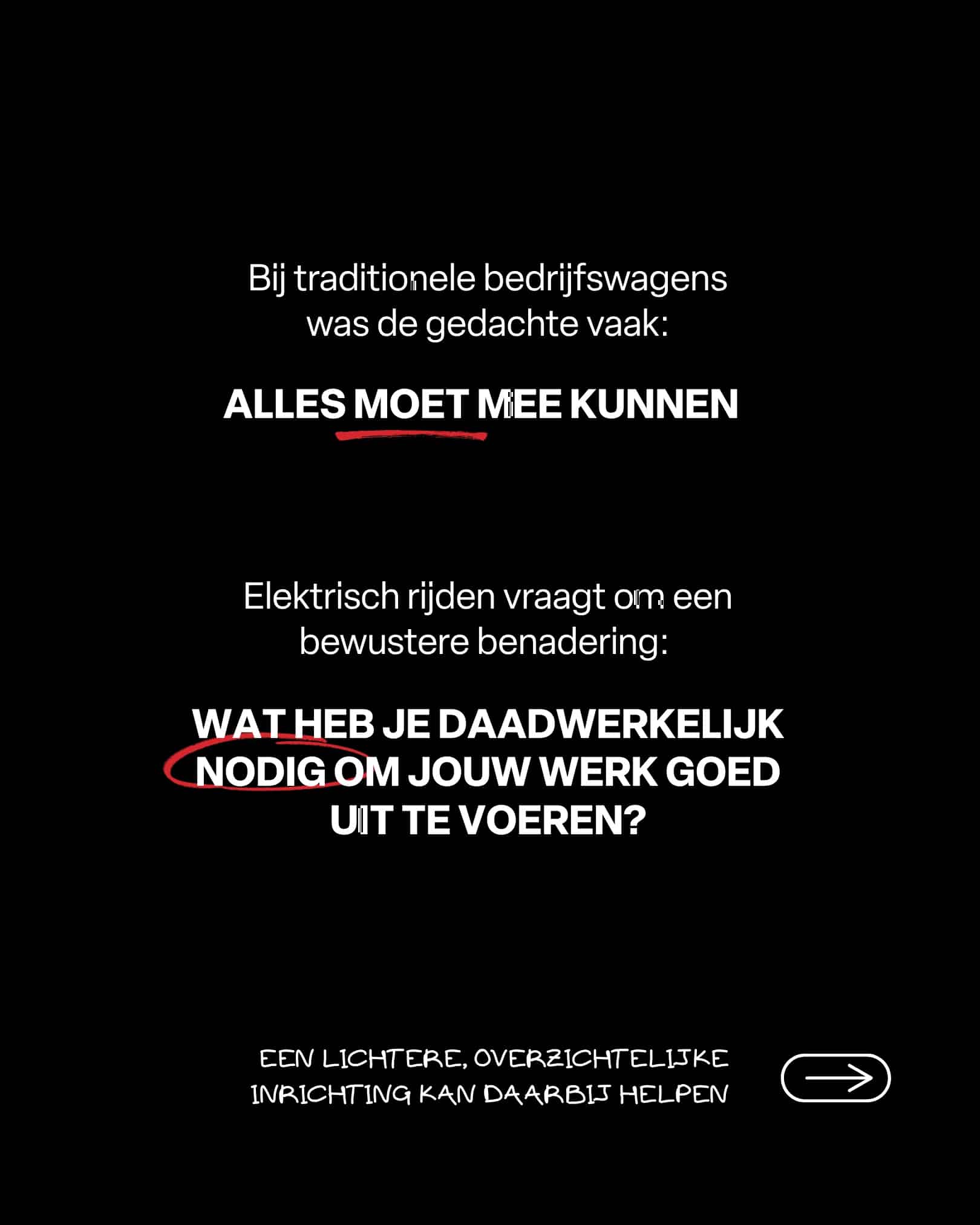 Welke materialen en gereedschappen moeten mee in een elektrische bedrijfswagen
